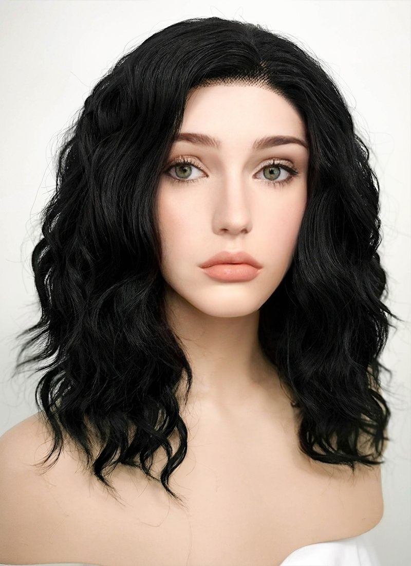 Black Wavy Lace Front Synthetic Wig LF406