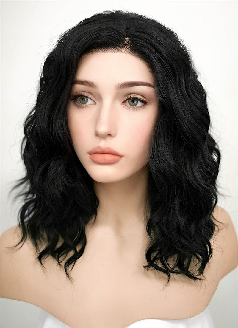 Black Wavy Lace Front Synthetic Wig LF406