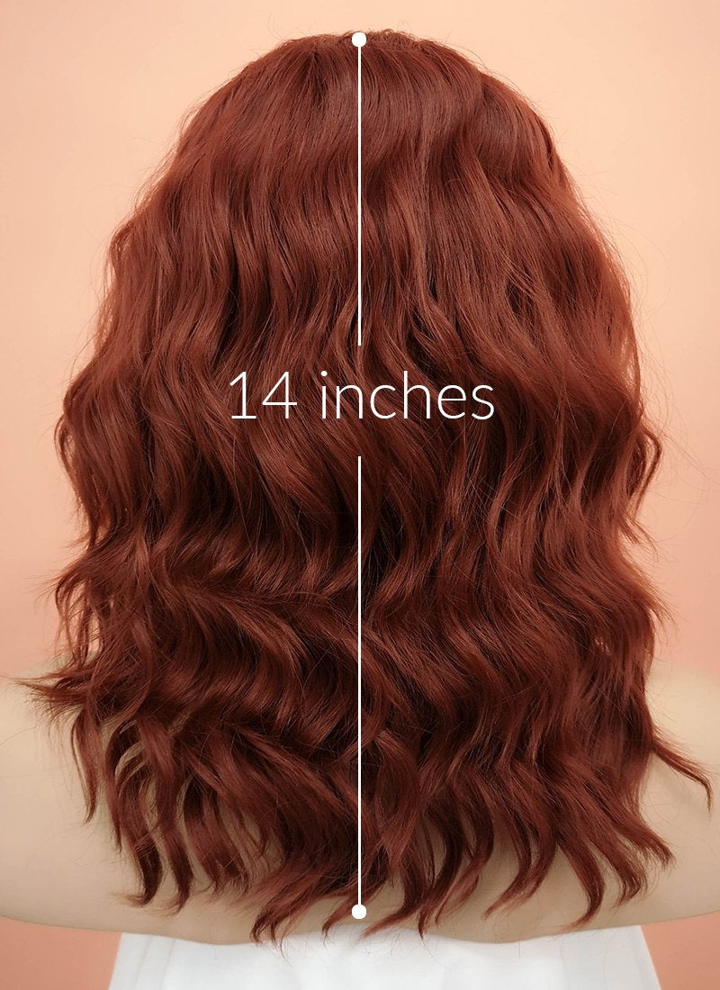 Auburn Wavy Lace Front Synthetic Wig LF409