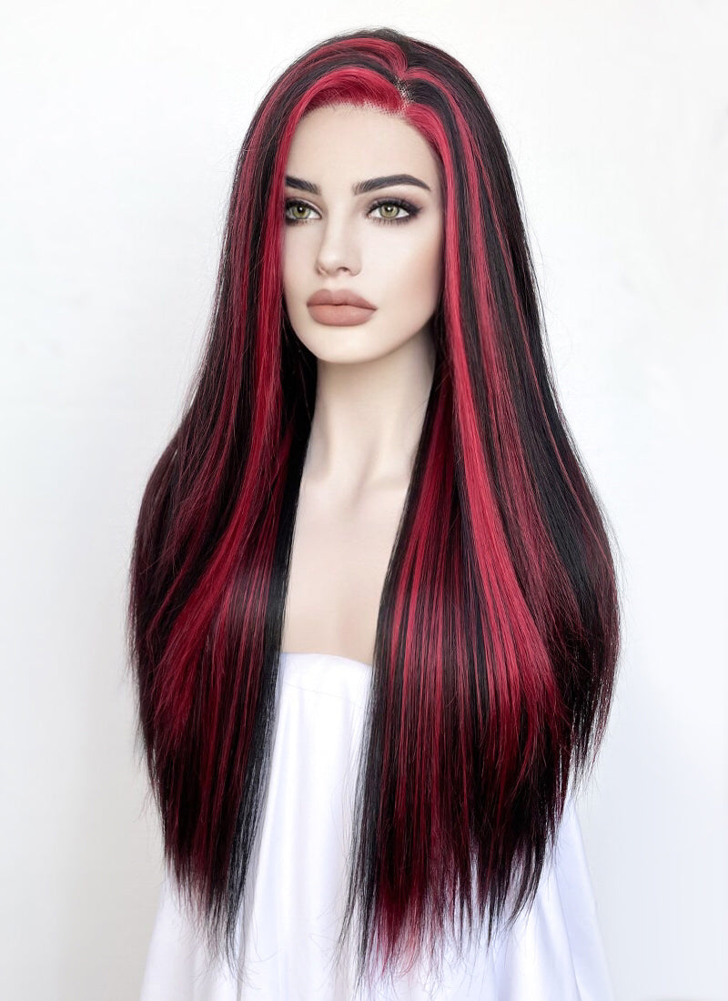 Black Mixed Red Lace Front Wig WigIsFashion Wig Is Fashion