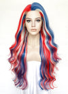 Tri-Tone French Flag Color Wavy Lace Front Synthetic Wig LF5175