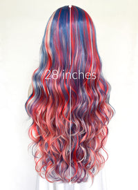 Tri-Tone French Flag Color Wavy Lace Front Synthetic Wig LF5175