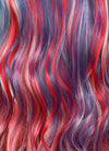 Tri-Tone French Flag Color Wavy Lace Front Synthetic Wig LF5175