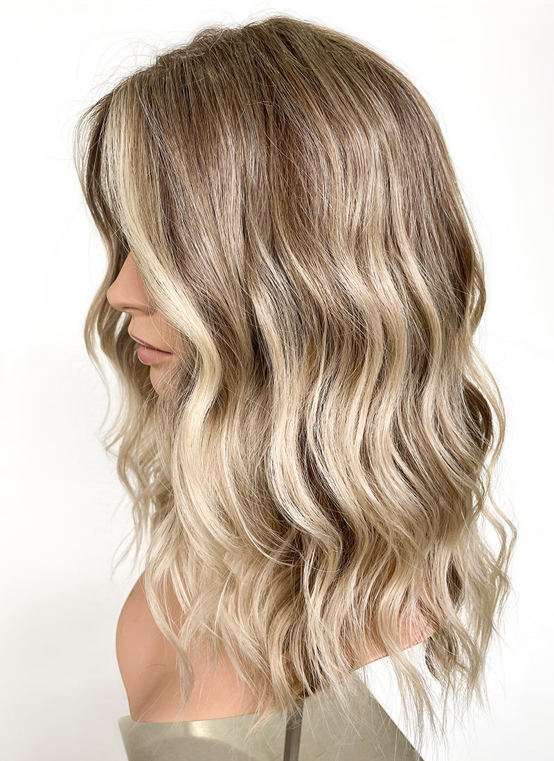 Balayage blonde deals brown wavy lace wig