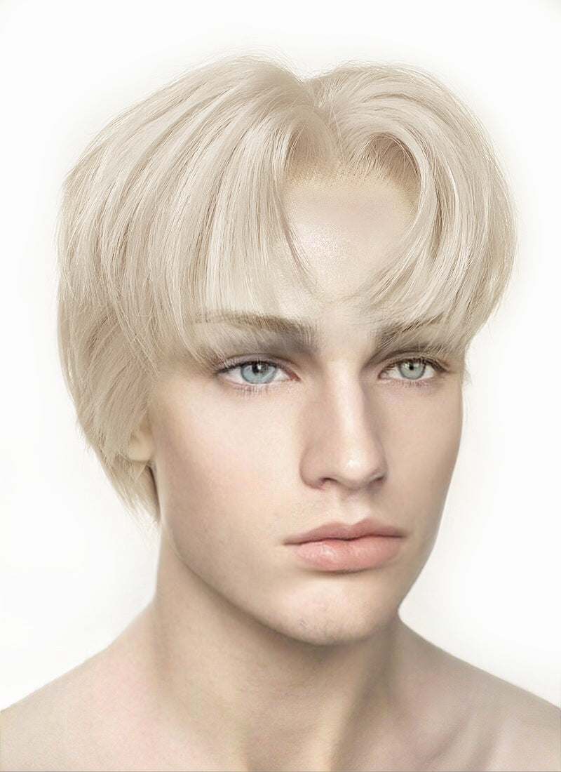 Light Ash Blonde Straight Lace Front Synthetic Wig LF6020