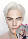 White Straight Lace Front Synthetic Men's Wig LF6047