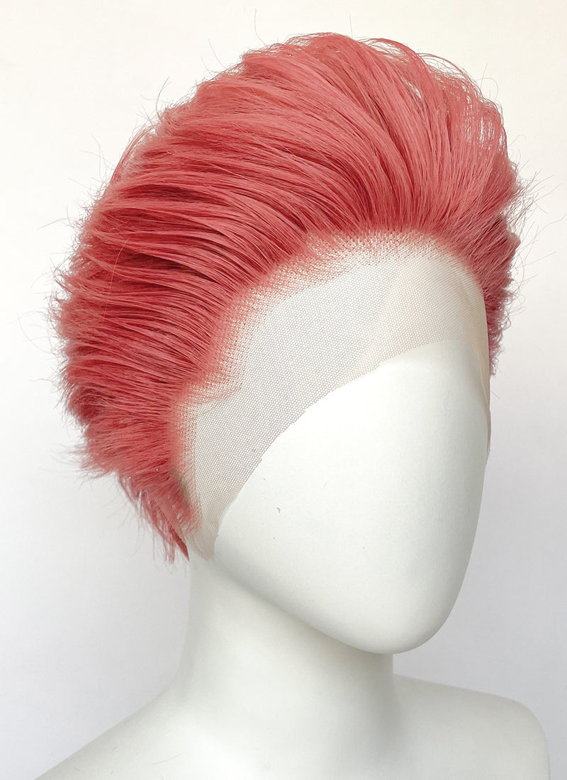 Pink Straight Lace Front Synthetic Men's Wig LF6059