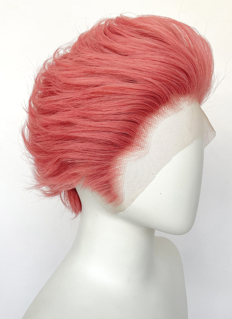 Pink Straight Lace Front Synthetic Men's Wig LF6059