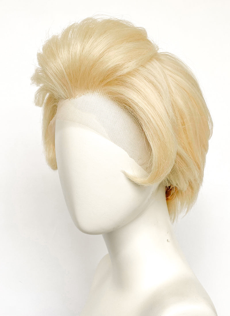 Hazbin Hotel Lucifer Morningstar Blonde Straight Lace Front Synthetic Men's Wig LF6067