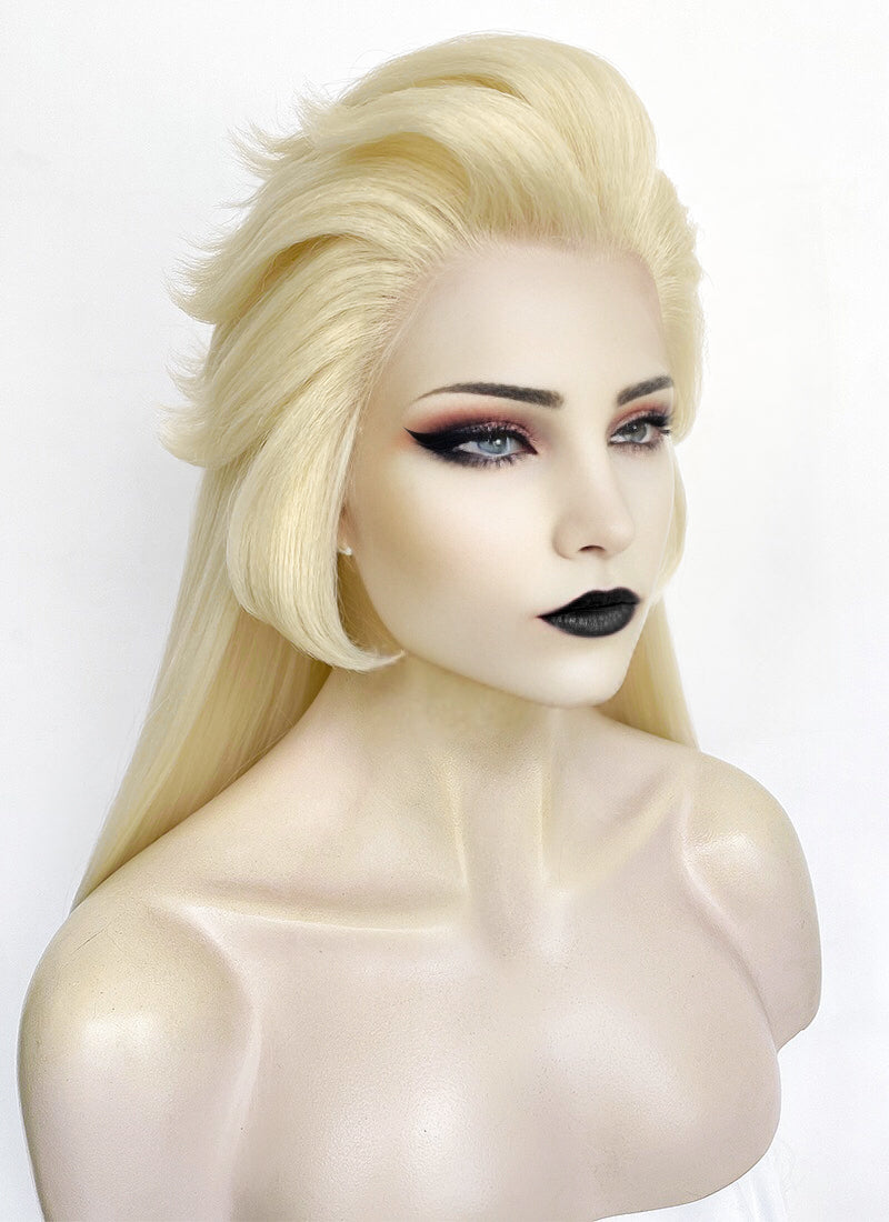 Hazbin Hotel Lilith Light Blonde Yaki Straight Lace Front Synthetic Wig LF6071