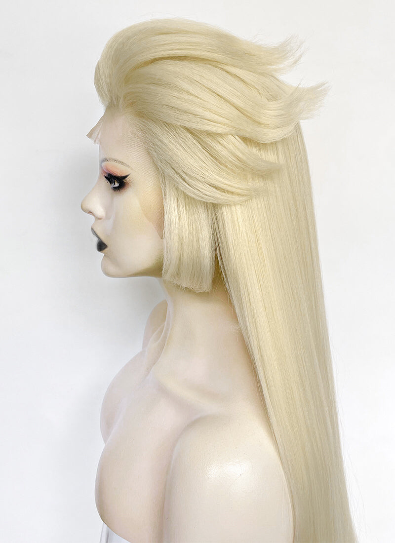 Hazbin Hotel Lilith Light Blonde Yaki Straight Lace Front Synthetic Wig LF6071