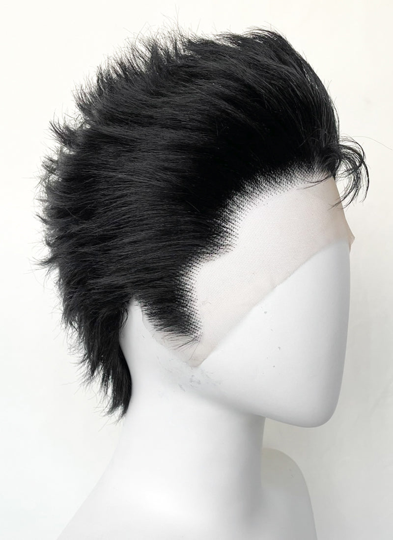 Nana Ren Honjo Black Wavy Lace Front Synthetic Men's Wig LF6075