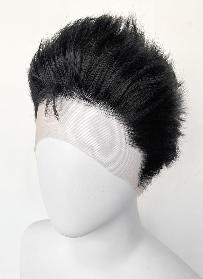 Nana Ren Honjo Black Wavy Lace Front Synthetic Men's Wig LF6075