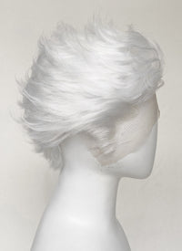 White Wavy Lace Front Synthetic Men's Wig LF6077