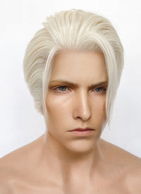 Final Fantasy Remake 7 President Rufus Shinra Platinum Blonde Straight Lace Front Synthetic Men's Wig LF6078