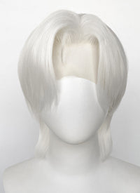 Pure White Straight Lace Front Synthetic Men's Wig LF6086