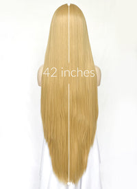 Straight Yaki Blonde Lace Front Synthetic Wig LF701S