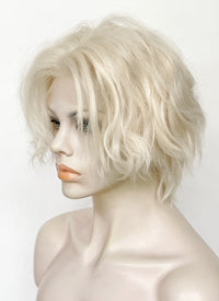 Platinum Blonde Wavy Lace Front Synthetic Men's Wig LF8000