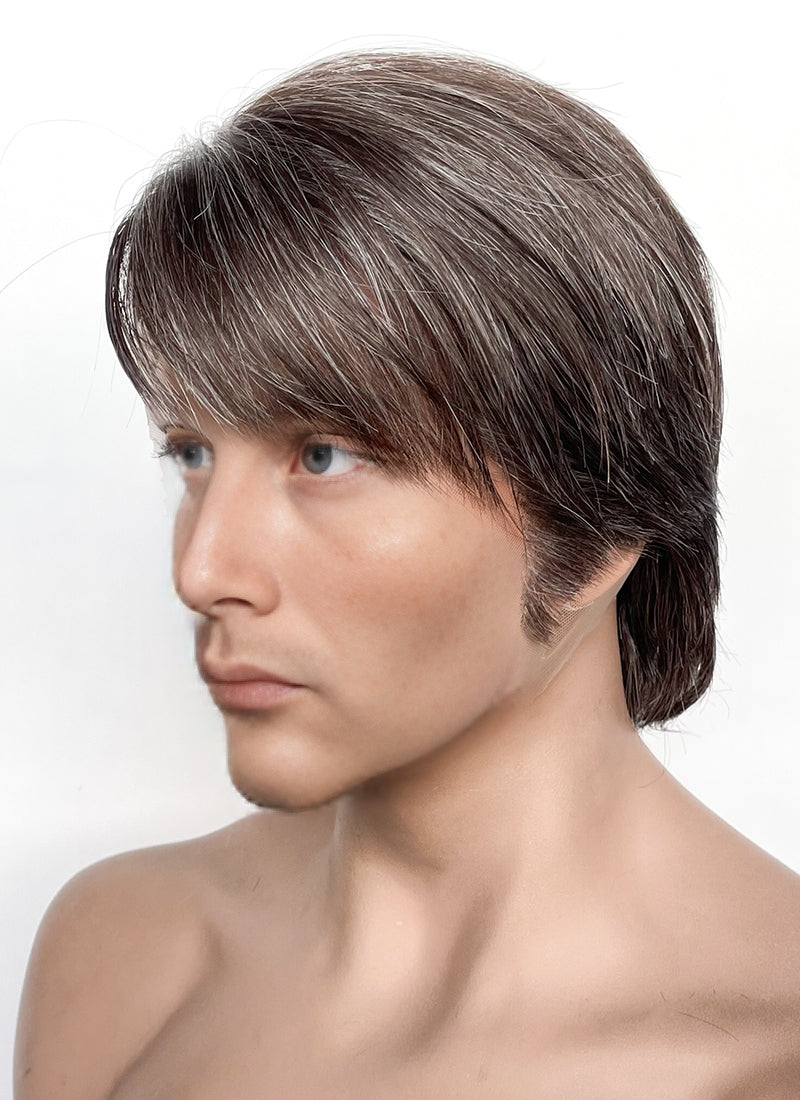 Hannibal Dr. Hannibal Lecter Straight Mixed Brown Lace Front Synthetic Men's Wig LF8006