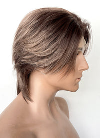 Mixed Brown Straight Lace Front Synthetic Men's Wig LF8010