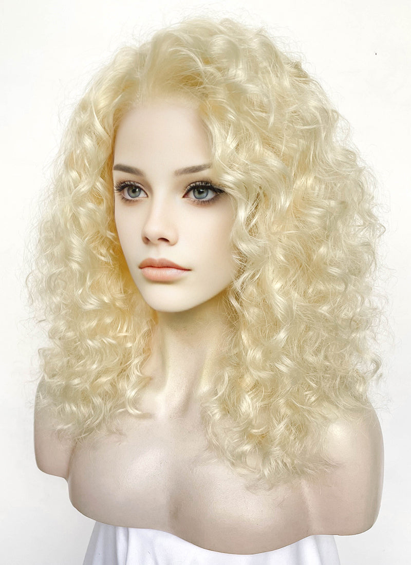 Blonde Curly Lace Front Synthetic Hair Wig LF8020