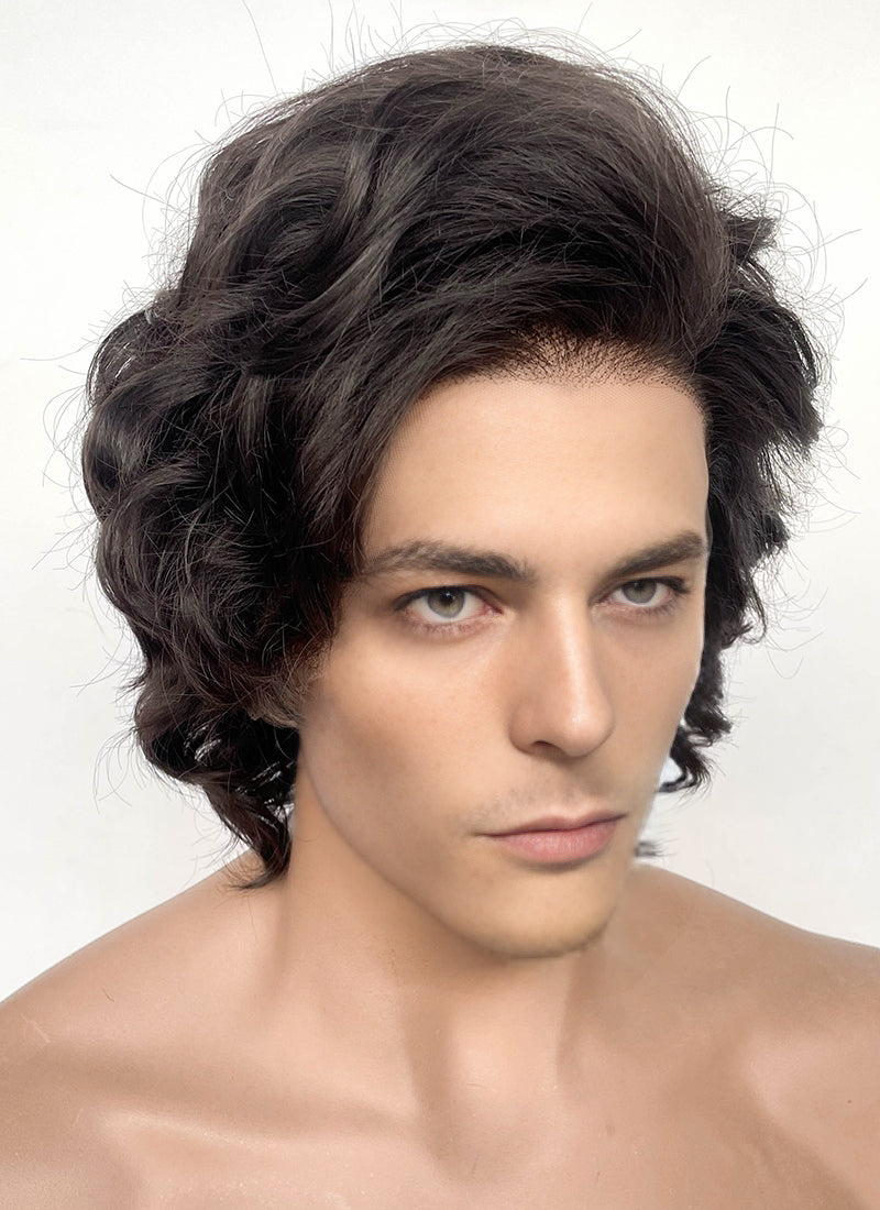 Brunette Wavy Lace Front Synthetic Men's Wig LF8022