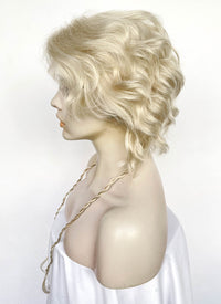 Light Ash Blonde Wavy Lace Front Synthetic Wig LF8025