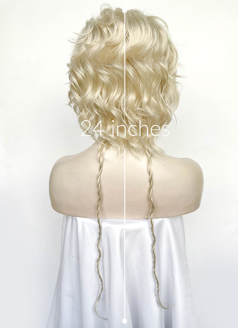 Light Ash Blonde Wavy Lace Front Synthetic Men's Wig LF8025