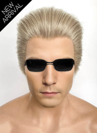 Resident Evil Albert Wesker Pastel Ash Blonde Straight Lace Front Synthetic Men's Wig LF8035