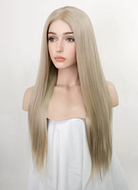 Ash Blonde Straight Lace Front Synthetic Wig LFK5536