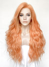 Peach Pink Wavy Lace Front Kanekalon Synthetic Hair Wig LFK5540