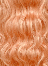 Peach Pink Wavy Lace Front Synthetic Hair Wig LFK5540