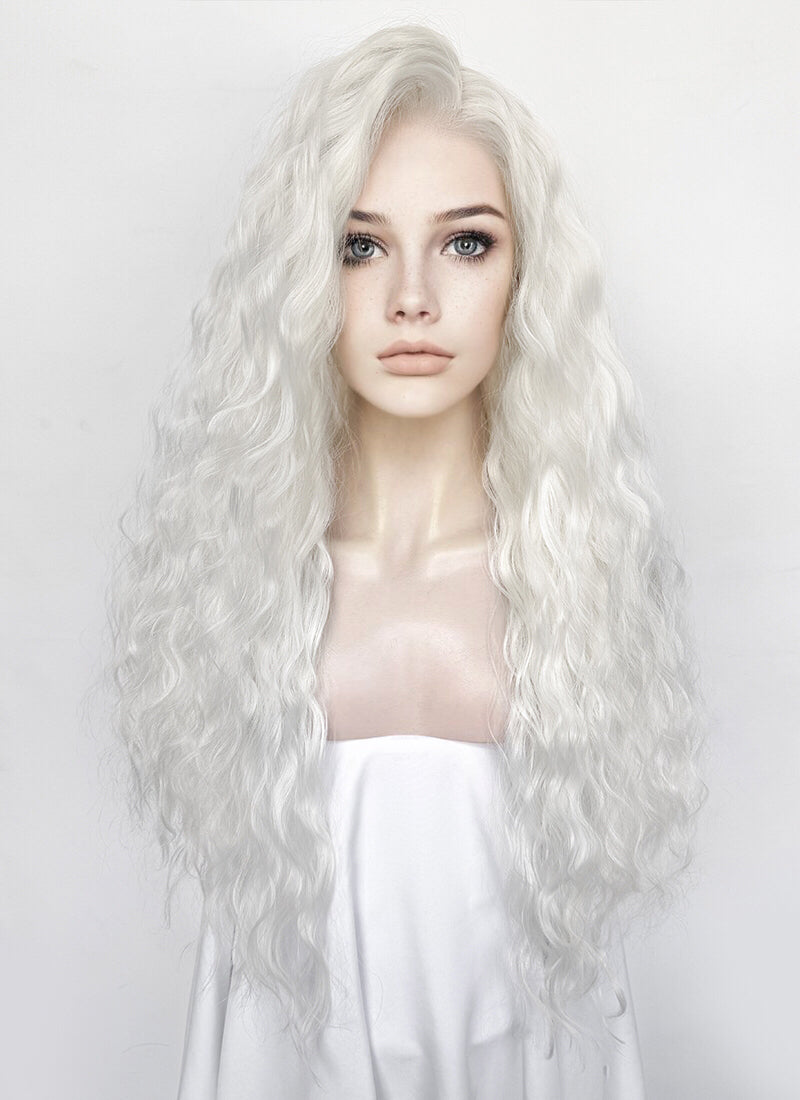 White Wavy Lace Front Synthetic Hair Wig LFK5564