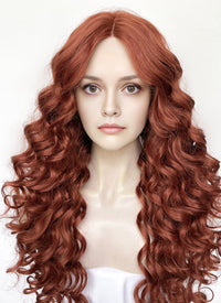 House of the Dragon Queen Alicent Auburn Curly Lace Front Synthetic Wig LFK5567