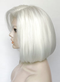 Pure White Straight Bob Lace Front Synthetic Wig LFK5568