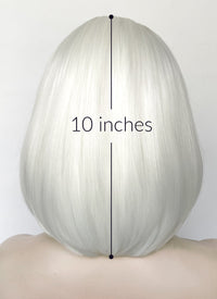 Pure White Straight Bob Lace Front Synthetic Wig LFK5568