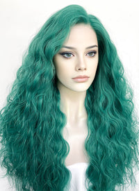 Green Curly Lace Front Synthetic Wig LFK5573