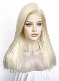 Platinum Blonde straight 13" x 6" Lace Top Lace Front Synthetic Wig LFS044