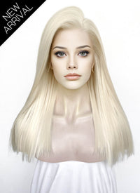 Platinum Blonde straight 13" x 6" Lace Top Lace Front Synthetic Wig LFS044