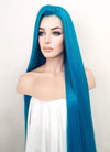 League of Legends LOL Arcane Jinx Turquoise Blue Straight Lace Front Synthetic Wig LN6020