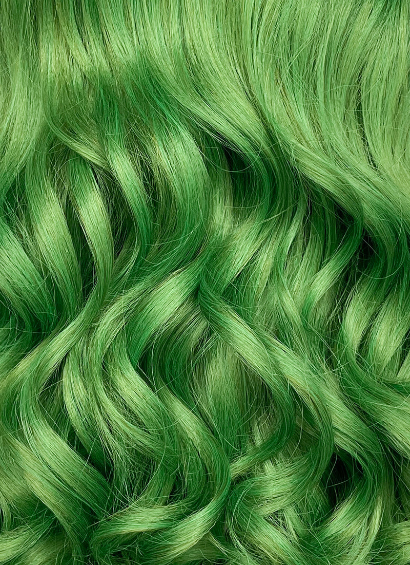 Green Wavy Yaki Lace Front Synthetic Hair Wig LN6033