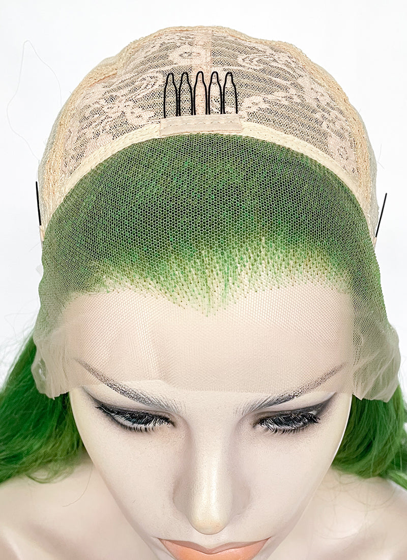 Green Wavy Yaki Lace Front Synthetic Hair Wig LN6033