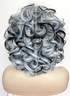 Pastel Blue Mixed Black Curly Lace Front Synthetic Hair Wig LN6035