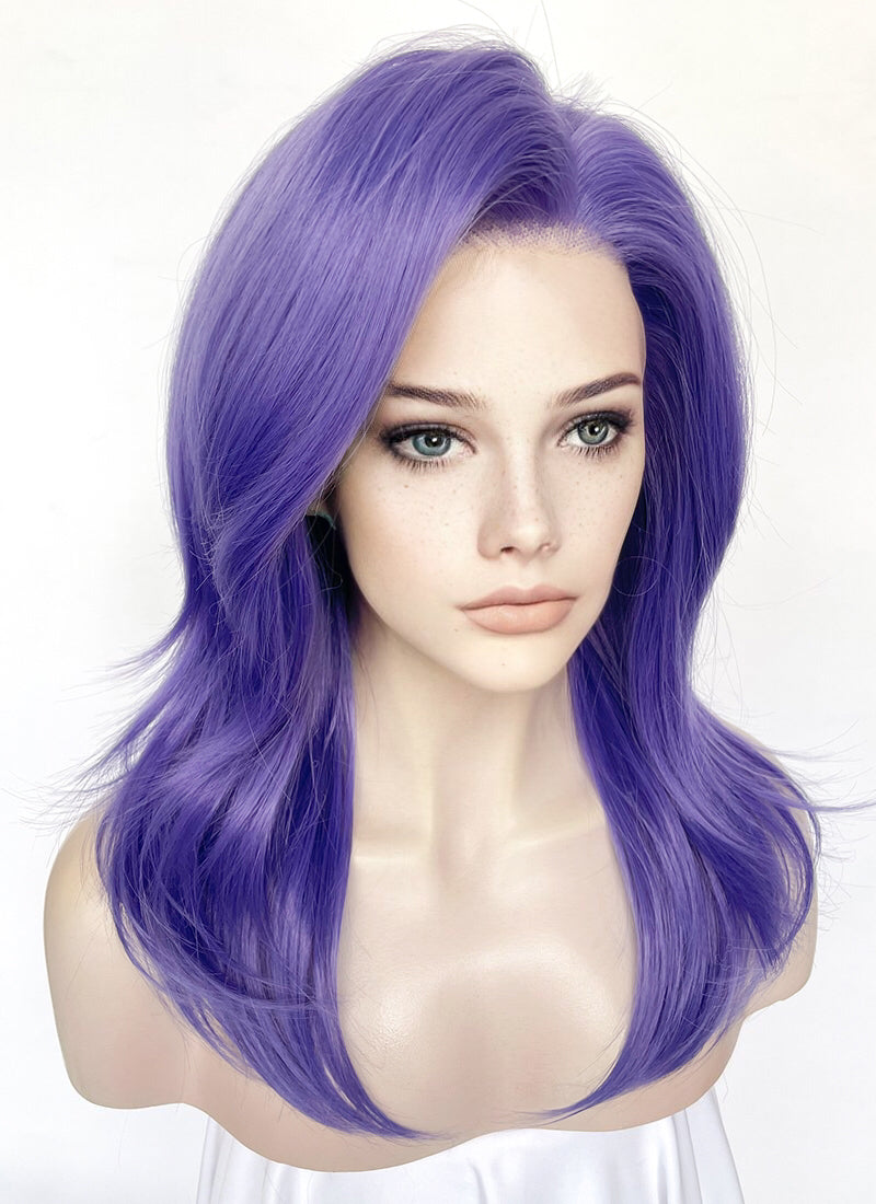 Purple Straight Lace Front Synthetic Wig LN6036