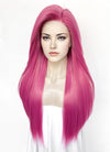 Hot Pink Straight Yaki Lace Front Synthetic Hair Wig LN6037