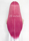 Hot Pink Straight Yaki Lace Front Synthetic Hair Wig LN6037