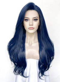 Blue Wavy Lace Front Synthetic Wig LN6040