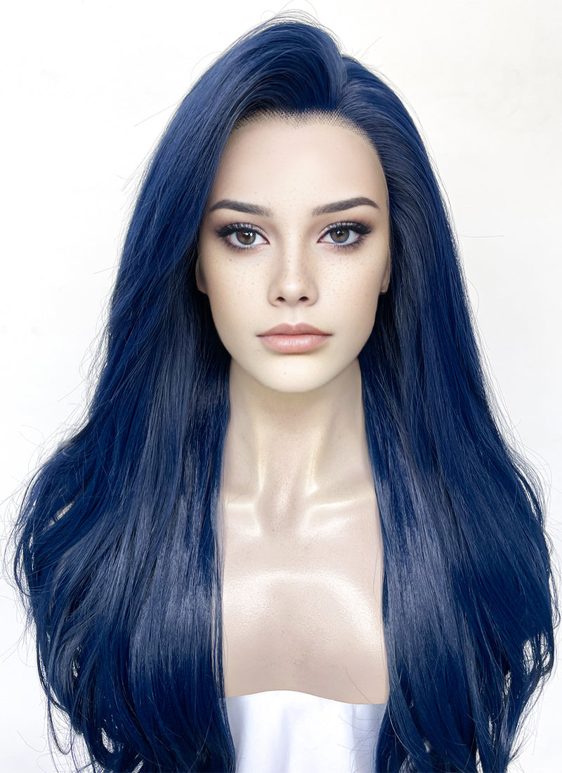 Blue Wavy Lace Front Synthetic Wig LN6040