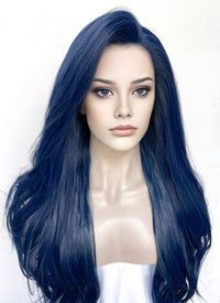 Blue Wavy Lace Front Synthetic Wig LN6040