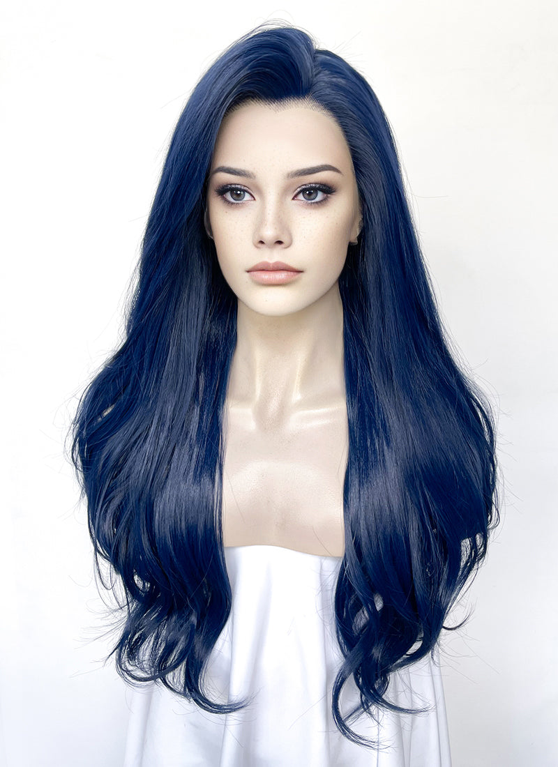 Blue Wavy Lace Front Synthetic Wig LN6040